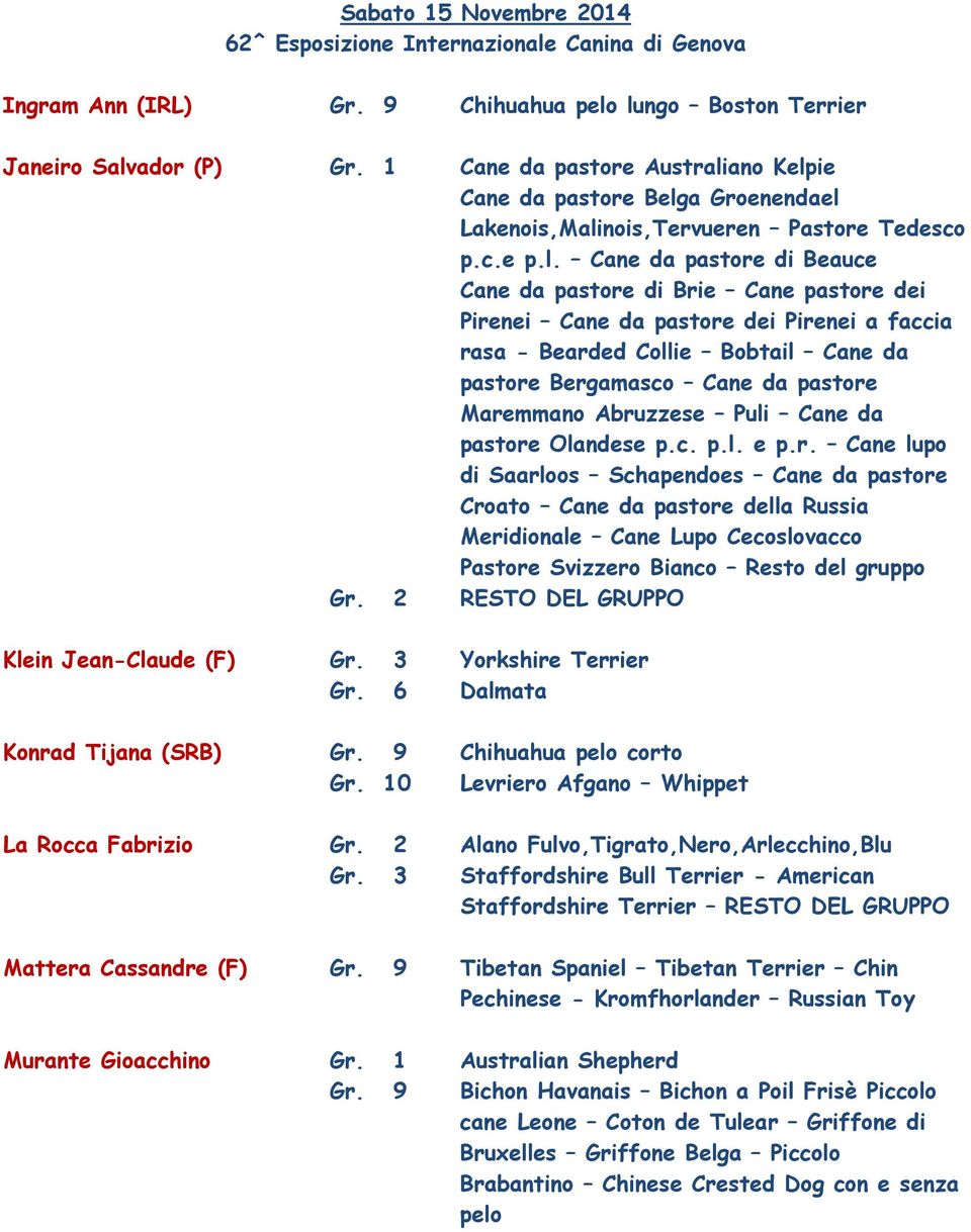 9 Cane pastore dei Pirenei $)G!9 Cane da pastore dei Pirenei a faccia rasa - Bearded Collie $)G!9 Bobtail!9 Cane da pastore Bergamasco $)G!9 Cane da pastore Maremmano Abruzzese $)G!9 Puli!