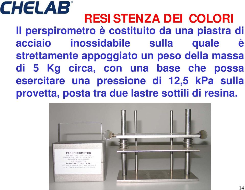 della massa di 5 Kg circa, con una base che possa esercitare una