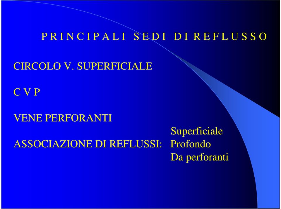 SUPERFICIALE C V P VENE PERFORANTI