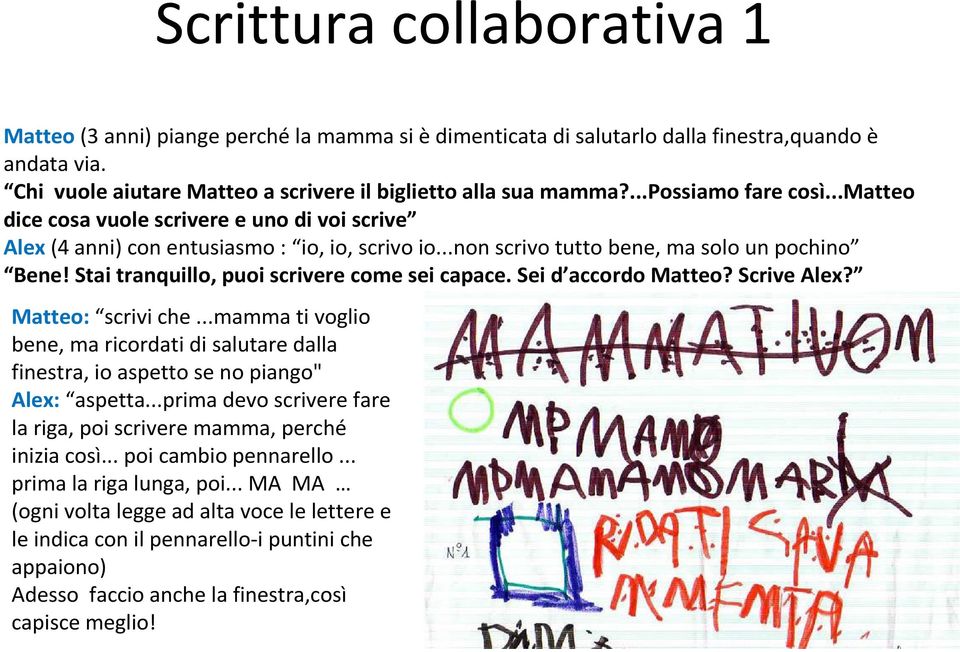 Stai tranquillo, puoi scrivere come sei capace. Sei d accordo Matteo? Scrive Alex? Matteo: scrivi che.