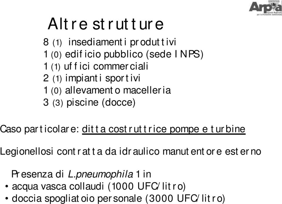 particolare: ditta costruttrice pompe e turbine Legionellosi contratta da idraulico manutentore