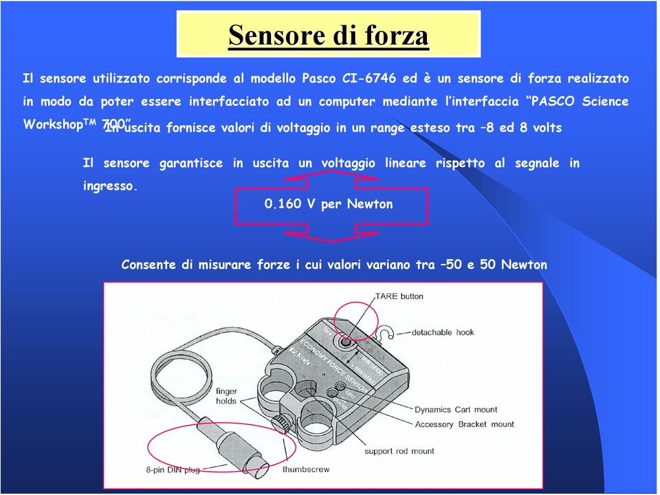 In uscita fornisce valori di voltaggio in un range esteso tra 8 ed 8 volts Il sensore garantisce in uscita un