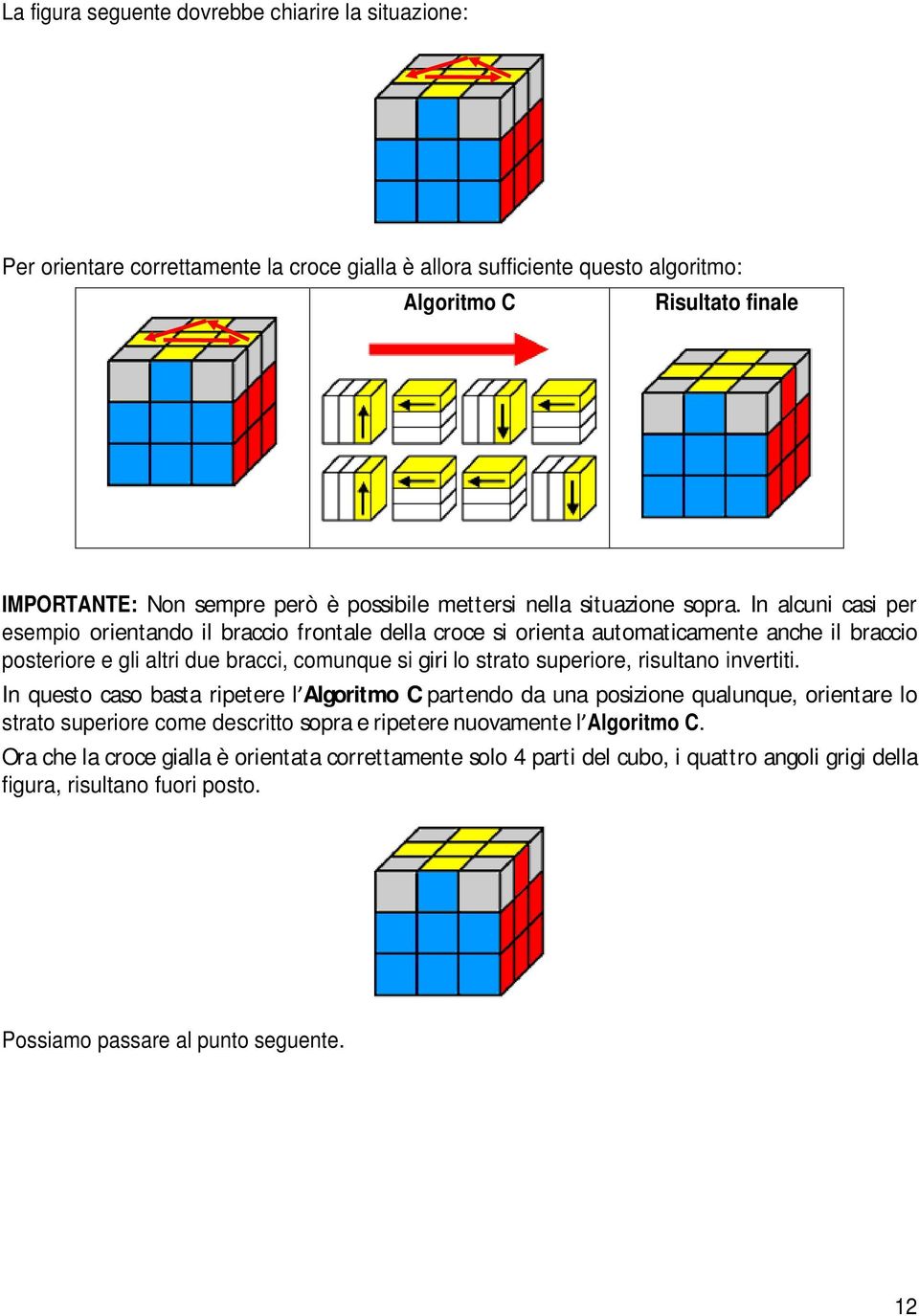 In alcuni casi per esempio orientando il braccio frontale della croce si orienta automaticamente anche il braccio posteriore e gli altri due bracci, comunque si giri lo strato superiore, risultano