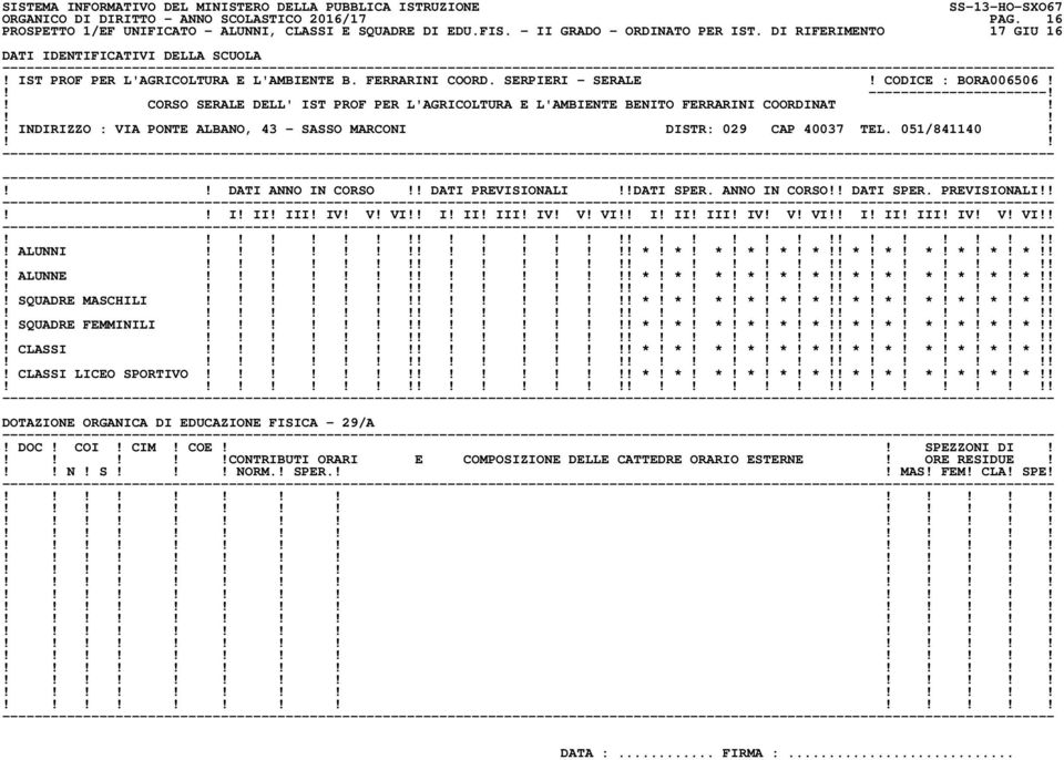 ! DATI PREVISIONALI!!DATI SPER. ANNO IN CORSO!! DATI SPER. PREVISIONALI!! I! II! III! IV! V! VI!! I! II! III! IV! V! VI!! I! II! III! IV! V! VI!! I! II! III! IV! V! VI!!! ALUNNI!!! *! *! *! *! *! *!! *! *! *! *! *! *!!! ALUNNE!