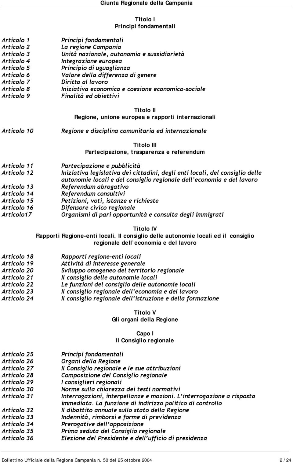 Regione, unione europea e rapporti internazionali Articolo 10 Regione e disciplina comunitaria ed internazionale Titolo III Partecipazione, trasparenza e referendum Articolo 11 Articolo 12 Articolo