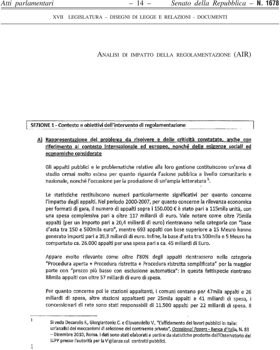 N. 1678 ANALISI DI