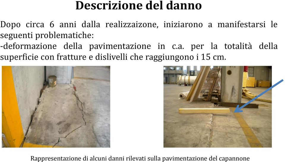 a. per la totalità della superficie con fratture e dislivelli che raggiungono i