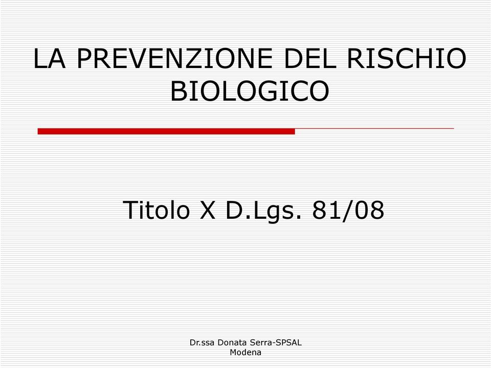 BIOLOGICO Titolo