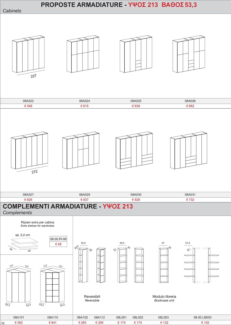 wardrobes 50 sp., cm 55 08.00.