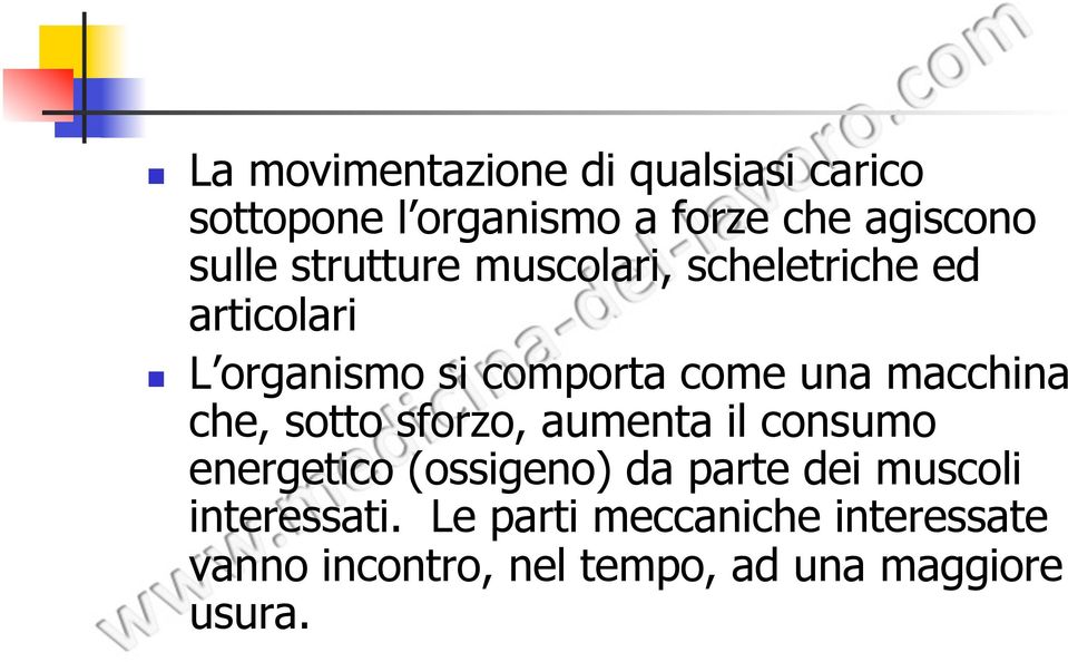 macchina che, sotto sforzo, aumenta il consumo energetico (ossigeno) da parte dei