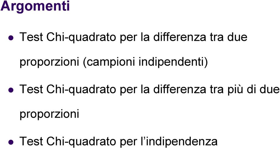 Test Chi-quadrato per la differenza tra più di