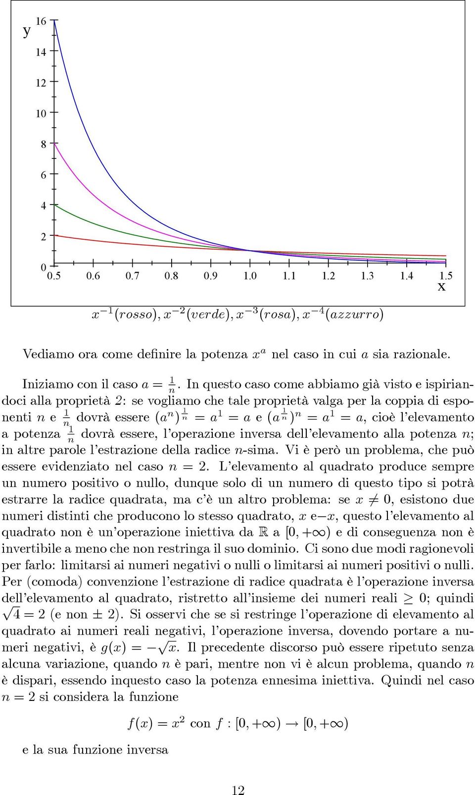 elevamento a potenza n dovrà essere, l operazione inversa dell elevamento alla potenza n; in altre parole l estrazione della radice n-sima.