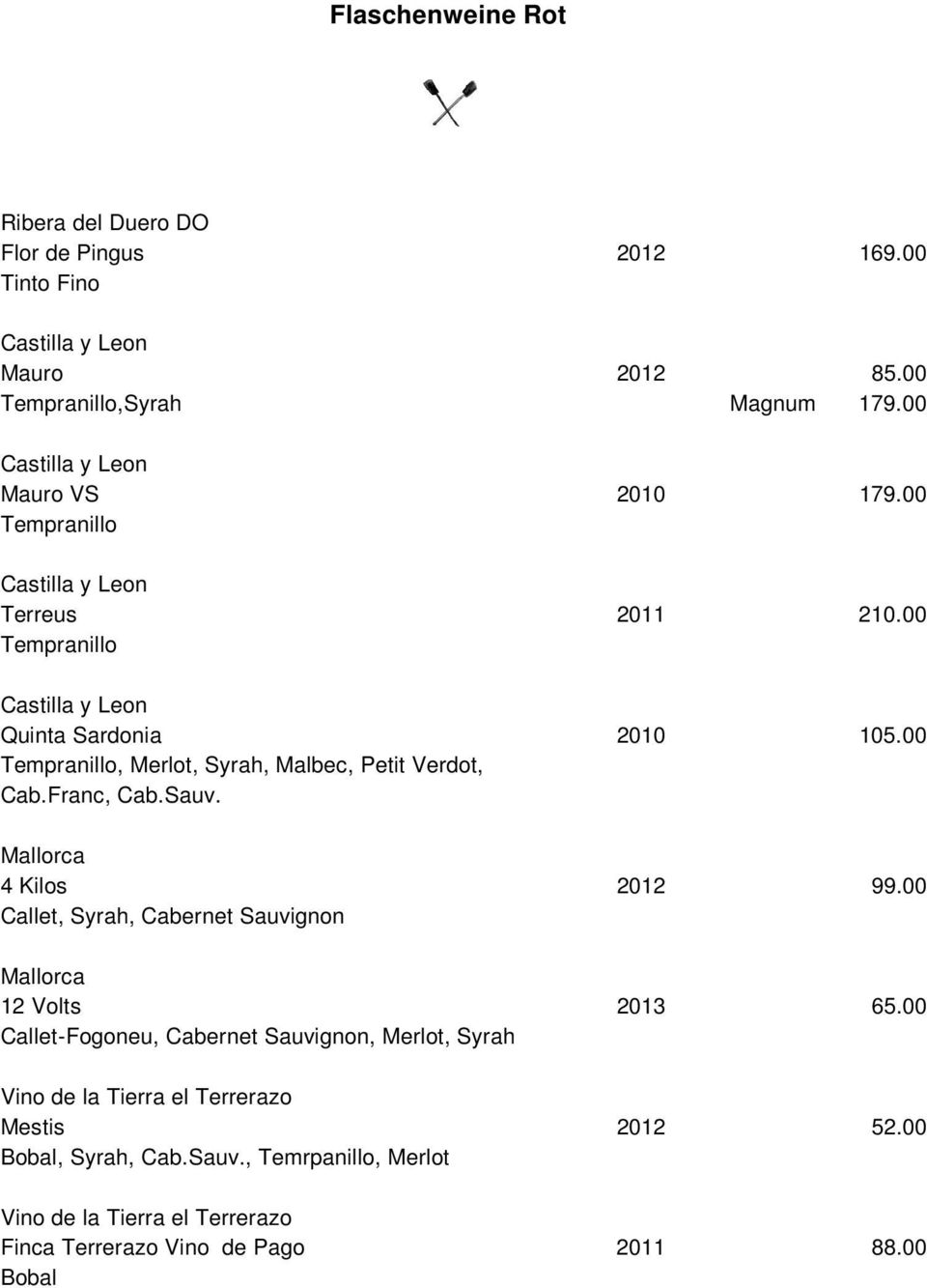 2010 105.00 Mallorca 4 Kilos Callet, Syrah, Cabernet Sauvignon 99.