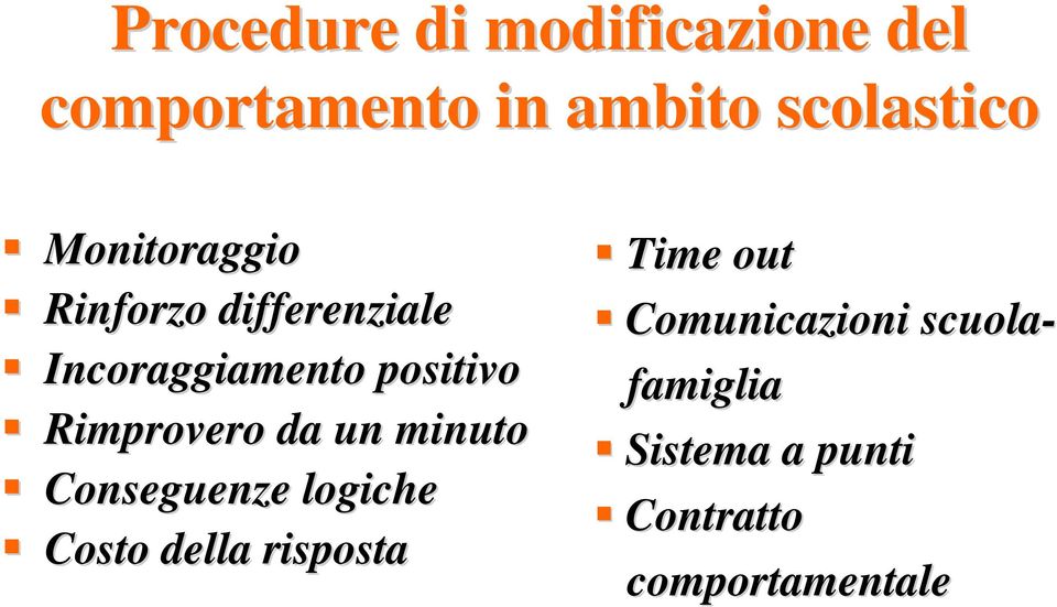 Rimprovero da un minuto Conseguenze logiche Costo della risposta