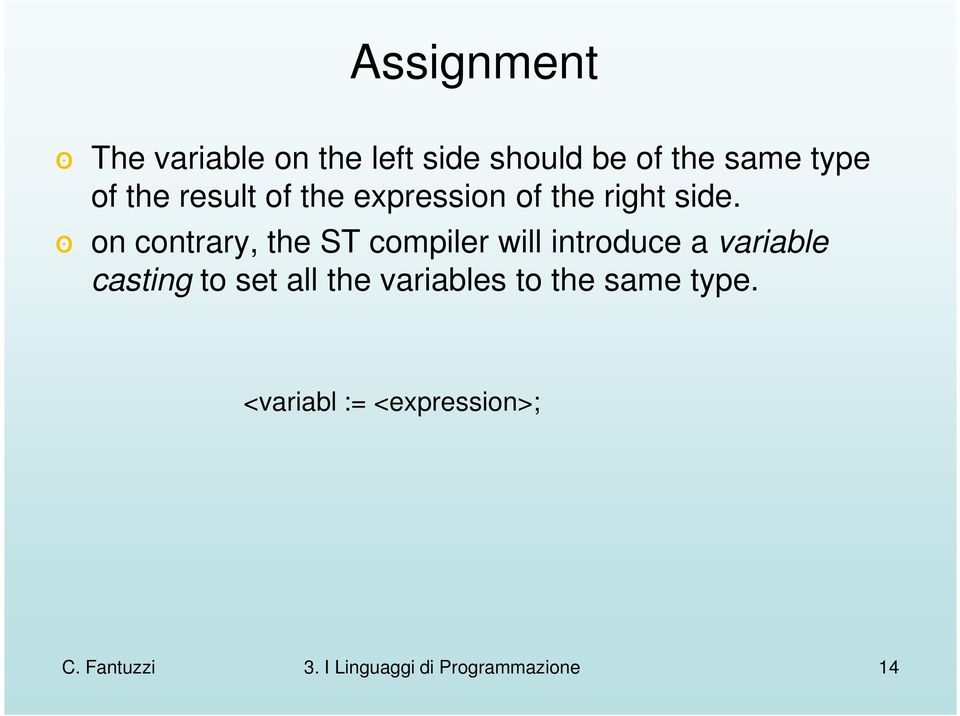 on contrary, the ST compiler will introduce a variable ס casting to set all