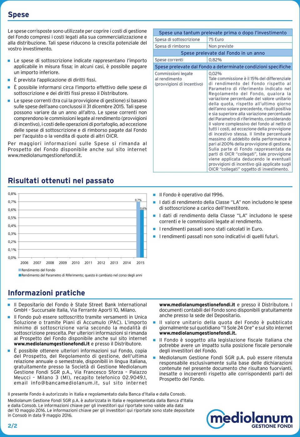 g Le spese di sottoscrizione indicate rappresentano l importo applicabile in misura fissa; in alcuni casi, è possibile pagare un importo inferiore. g È prevista l applicazione di diritti fissi.