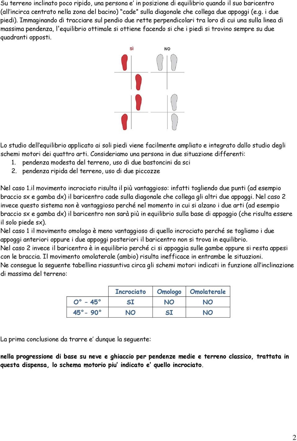 quadranti opposti. Lo studio dell equilibrio applicato ai soli piedi viene facilmente ampliato e integrato dallo studio degli schemi motori dei quattro arti.