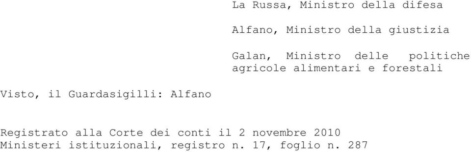 Visto, il Guardasigilli: Alfano Registrato alla Corte dei conti il