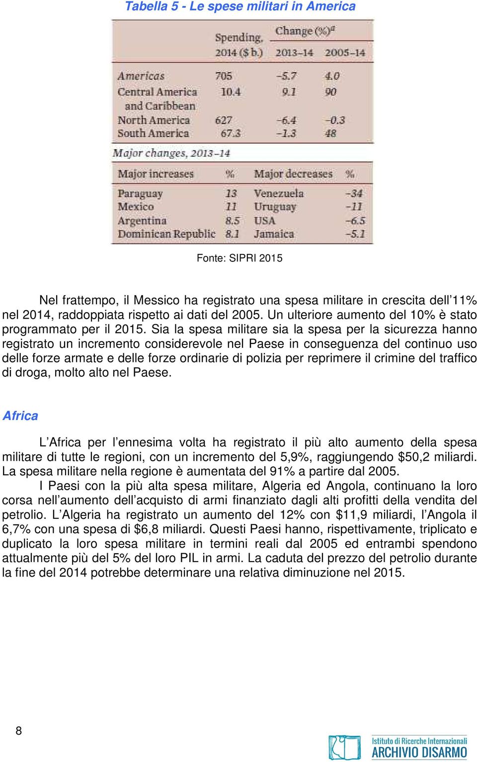 Sia la spesa militare sia la spesa per la sicurezza hanno registrato un incremento considerevole nel Paese in conseguenza del continuo uso delle forze armate e delle forze ordinarie di polizia per