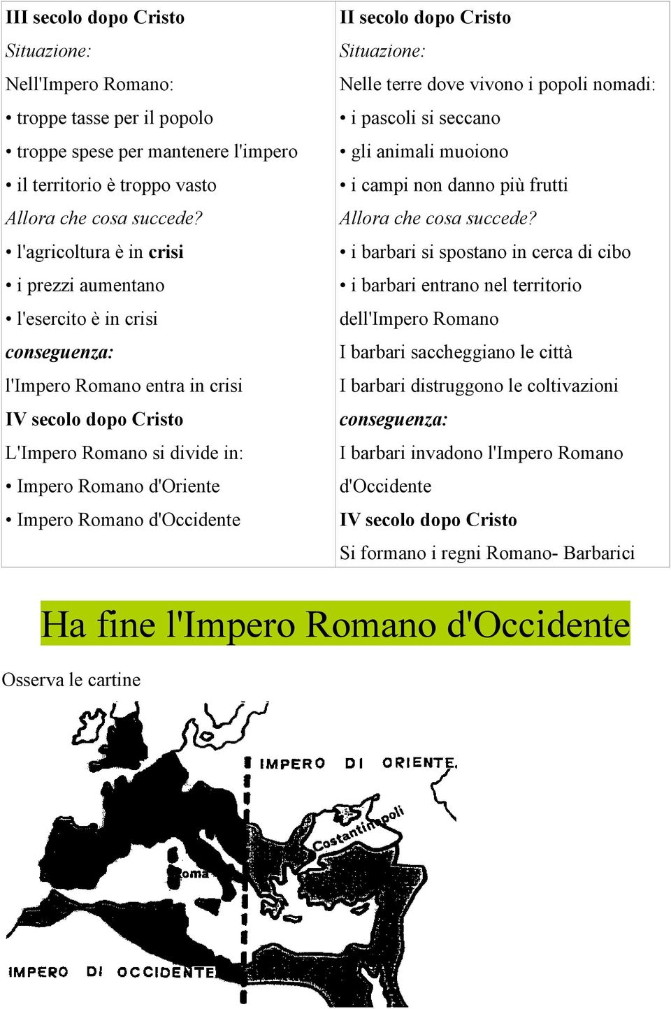 d'occidente II secolo dopo Cristo Situazione: Nelle terre dove vivono i popoli nomadi: i pascoli si seccano gli animali muoiono i campi non danno più frutti Allora che cosa succede?