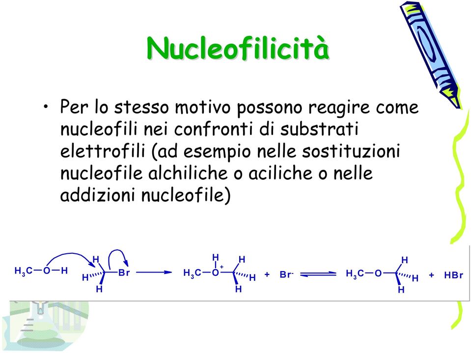 esempio nelle sostituzioni nucleofile alchiliche o