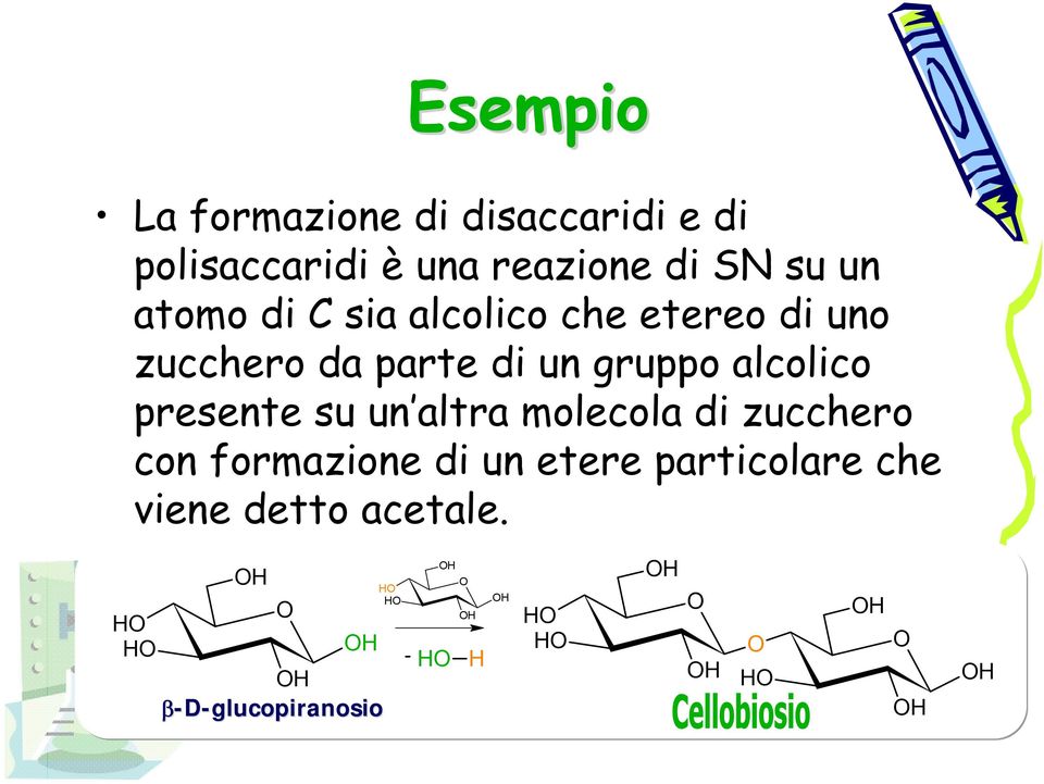 di un gruppo alcolico presente su un altra molecola di zucchero con