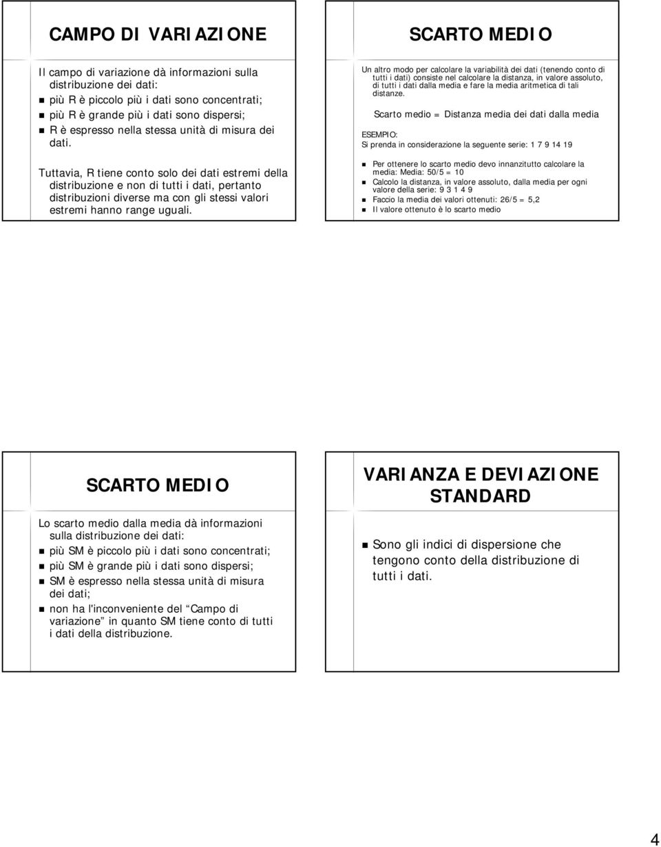 Tuttavia, R tiene conto solo dei dati estremi della distribuzione e non di tutti i dati, pertanto distribuzioni diverse ma con gli stessi valori estremi hanno range uguali.