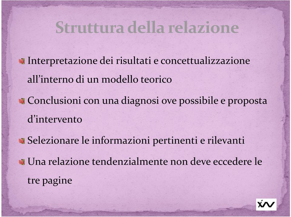 proposta d intervento Selezionare le informazioni pertinenti e