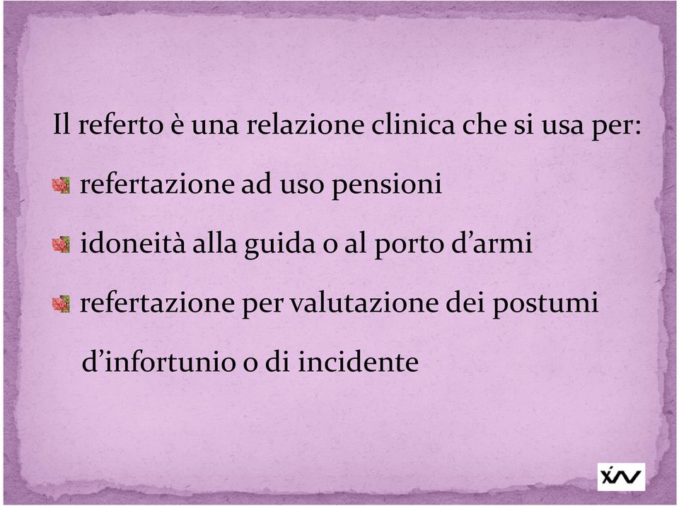 alla guida o al porto d armi refertazione per