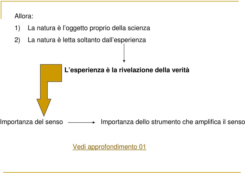 la rivelazione della verità Importanza del senso Importanza