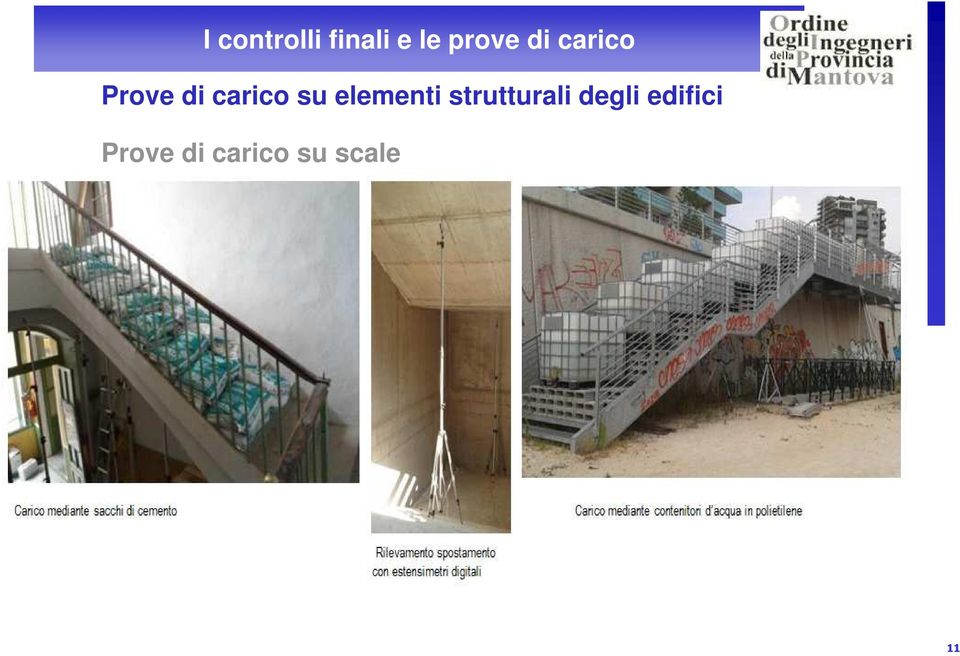 degli edifici  scale