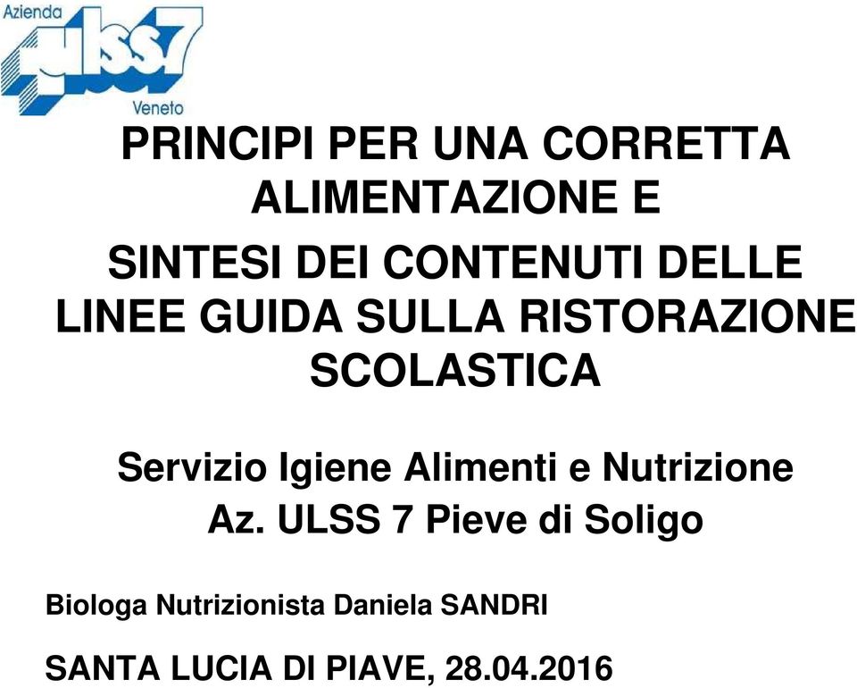 Servizio Igiene Alimenti e Nutrizione Az.