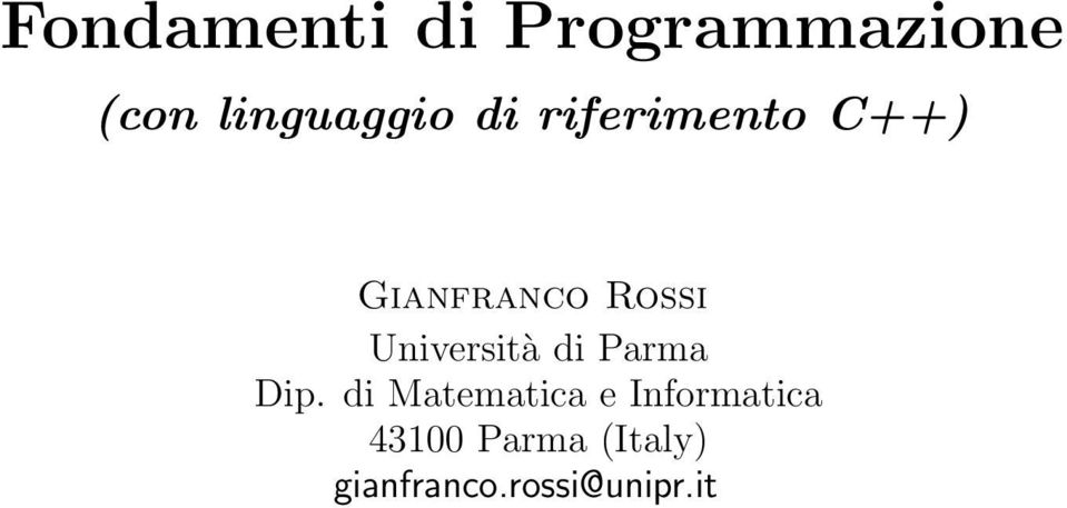 Università di Parma Dip.