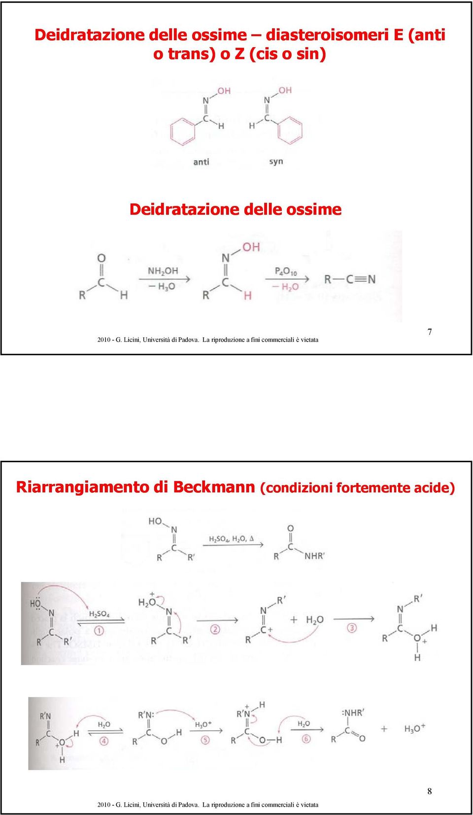 (cis o sin)  7 Riarrangiamento di