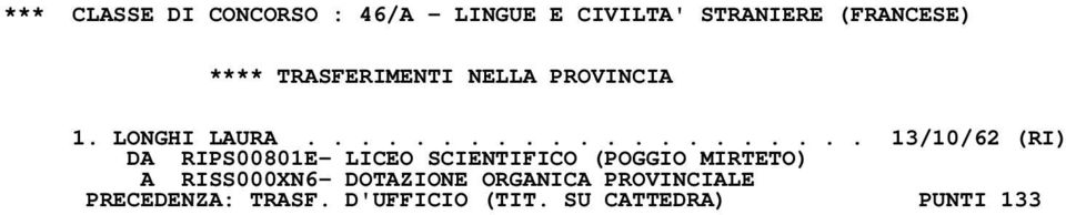 .................... 13/10/62 (RI) DA RIPS00801E- LICEO SCIENTIFICO