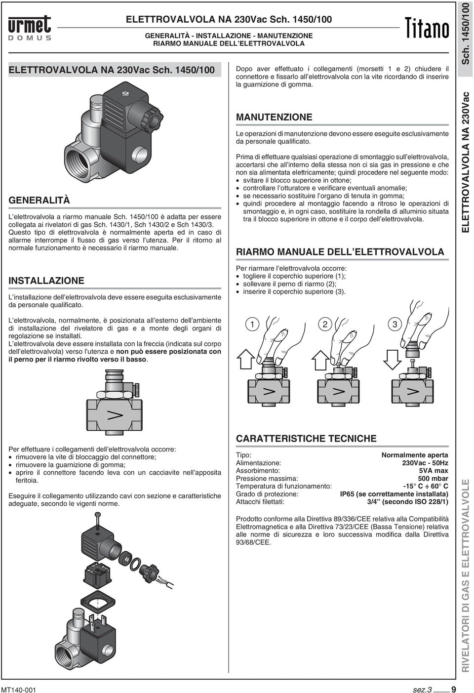 ELETTROVALVOLA NA 230Vac Sch.