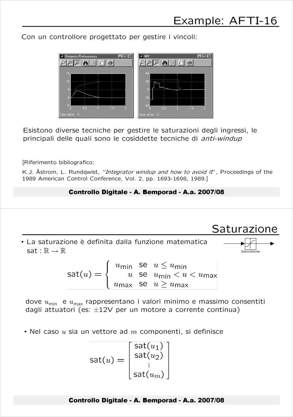 Rundqwist, Integrator windup and how to avoid it, Proceedings of the 989 American Control Conference, Vol. 2, pp. 693-698, 989.