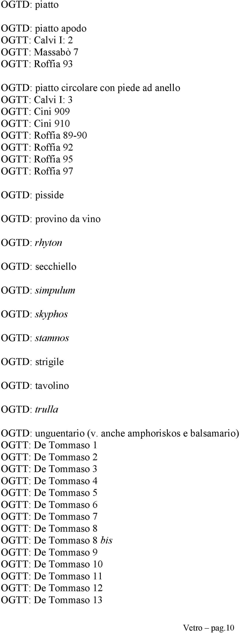 strigile OGTD: tavolino OGTD: trulla OGTD: unguentario (v.