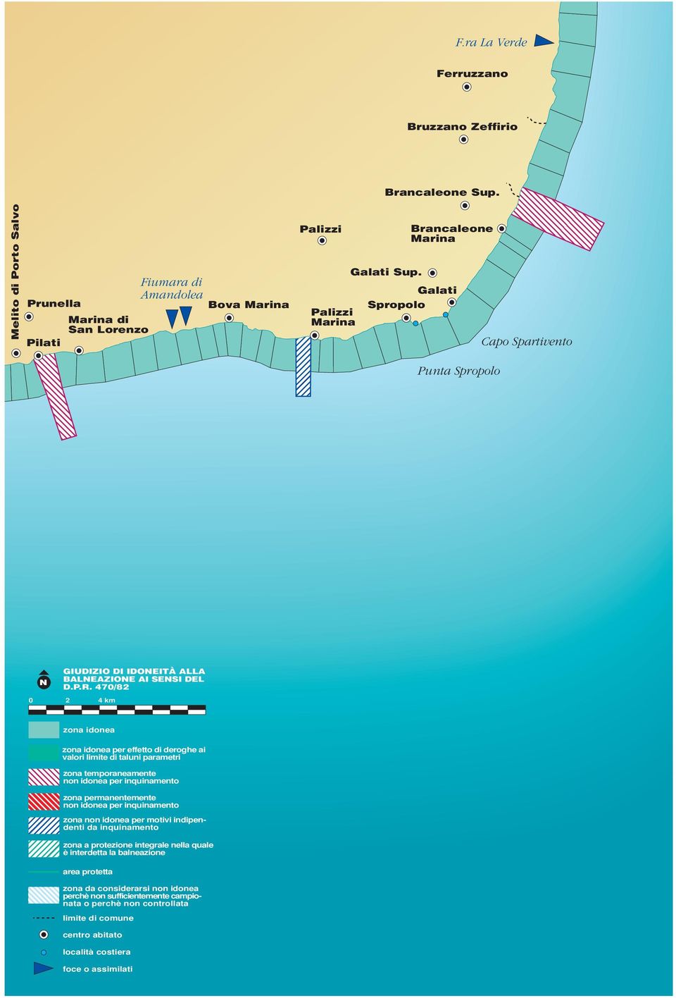 470/82 zona idonea zona idonea per effetto di deroghe ai valori limite di taluni parametri zona temporaneamente zona permanentemente zona non idonea per motivi indipendenti da