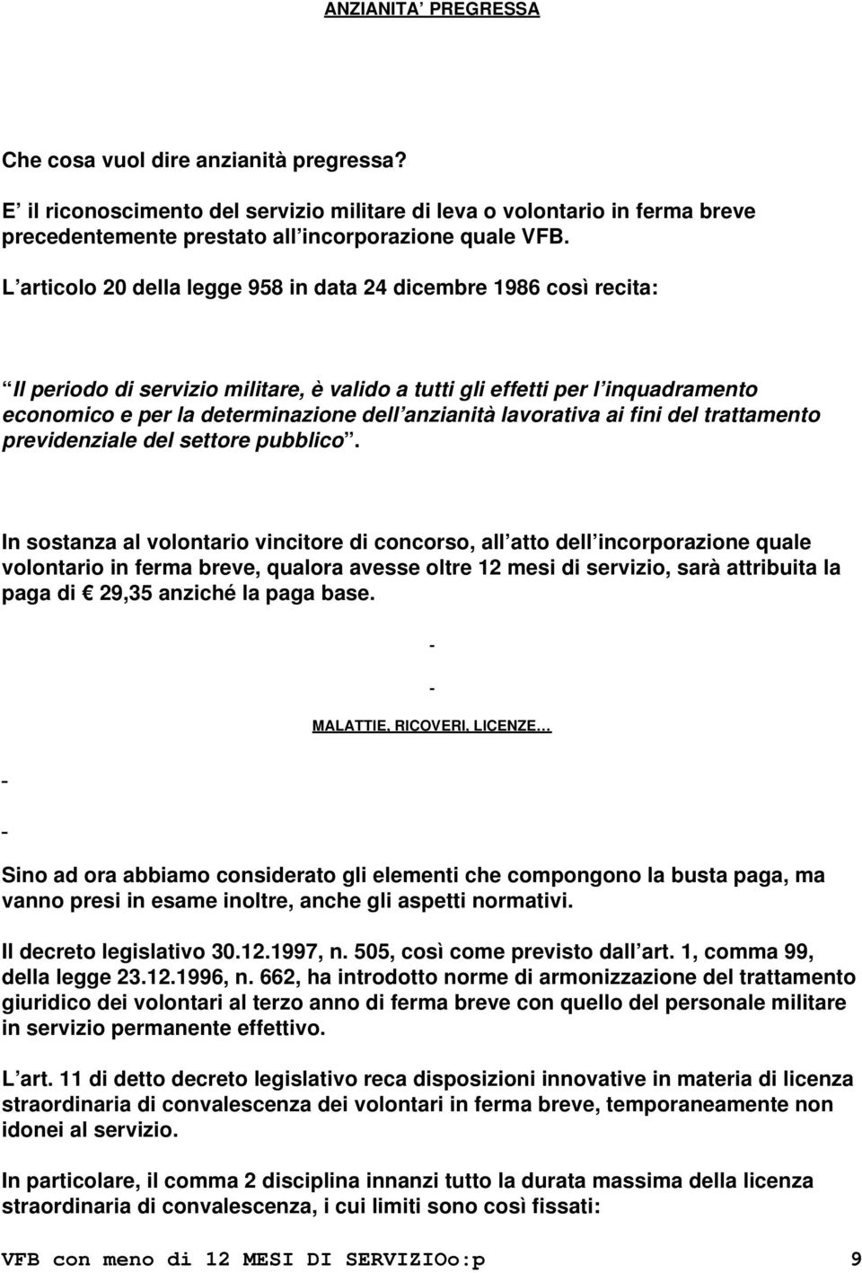 lavorativa ai fini del trattamento previdenziale del settore pubblico.