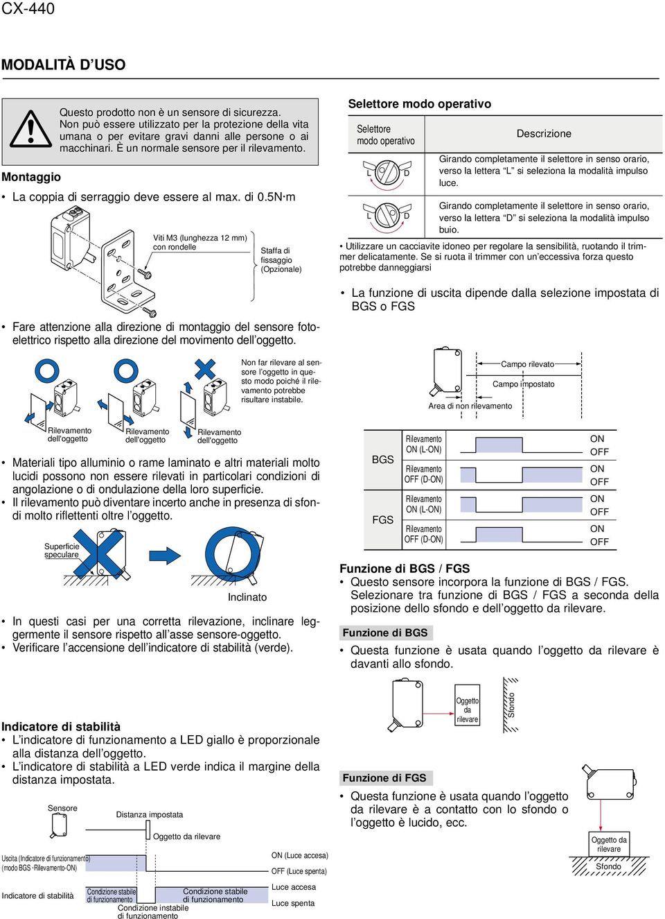 serraggio deve essere al max. di.