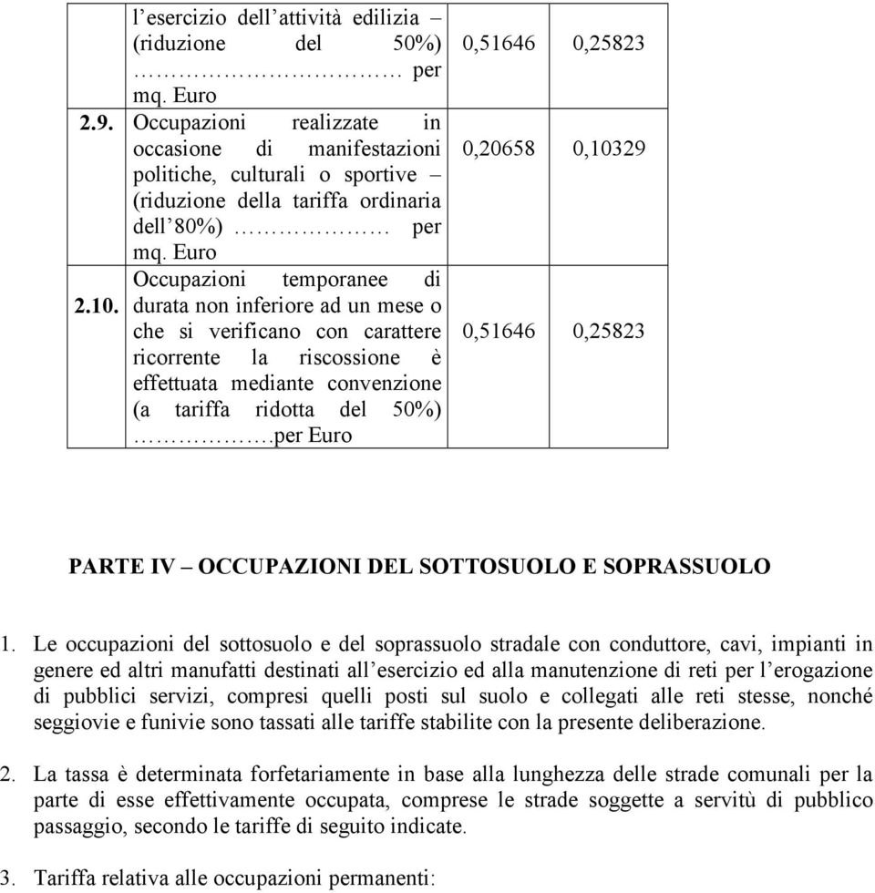 durata non inferiore ad un mese o che si verificano con carattere ricorrente la riscossione è effettuata mediante convenzione (a tariffa ridotta del 50%).