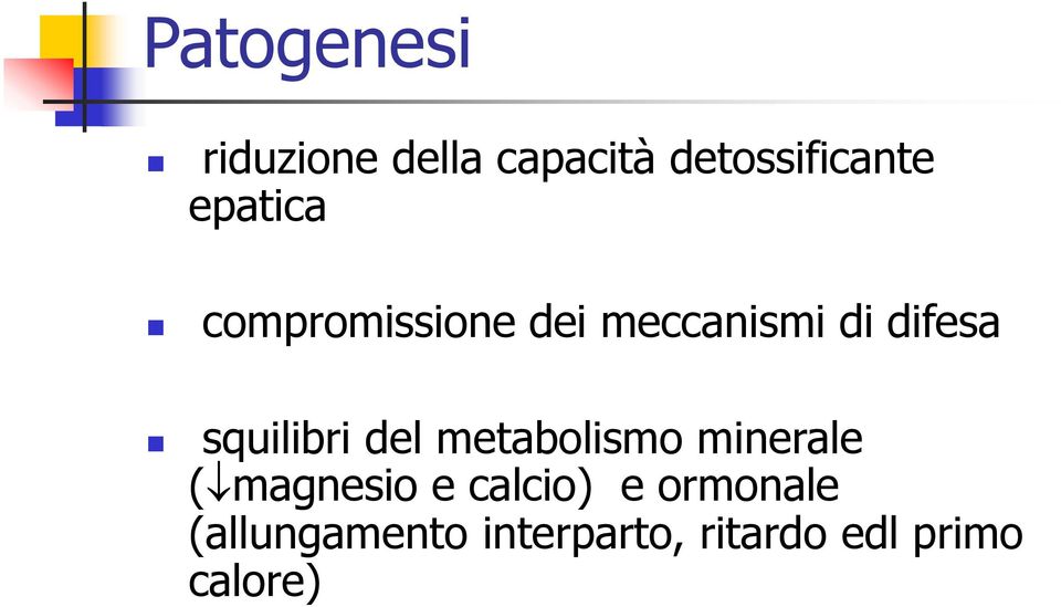 squilibri del metabolismo minerale ( magnesio e