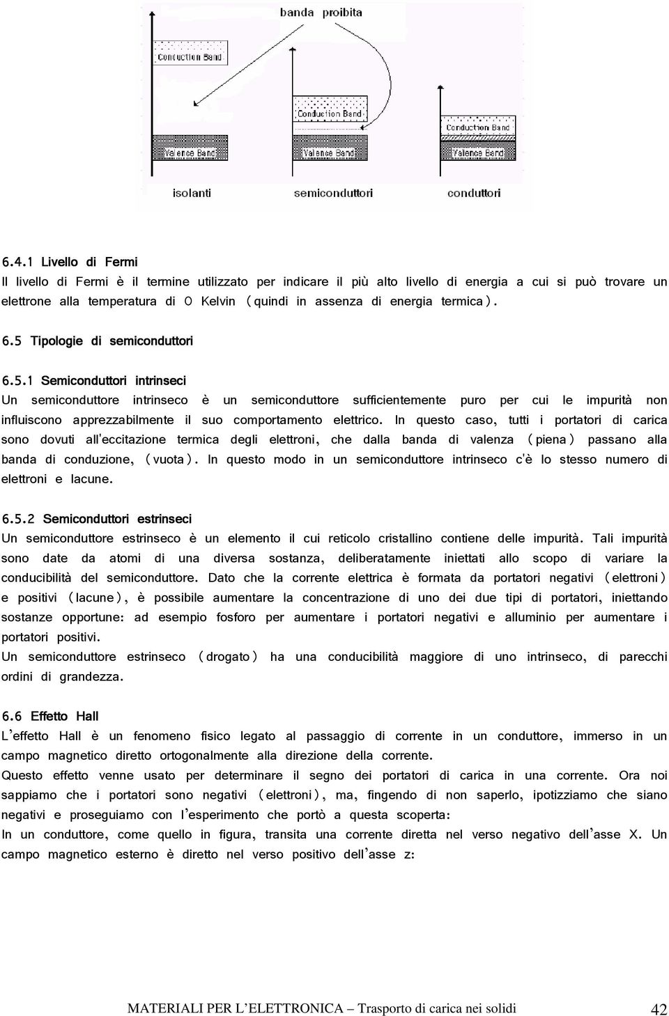 In qusto caso, tutti i portatori di carica sono dovuti all'ccitazion trica dgli lttroni, ch dalla banda di valnza (pina) passano alla banda di conduzion, (vuota).