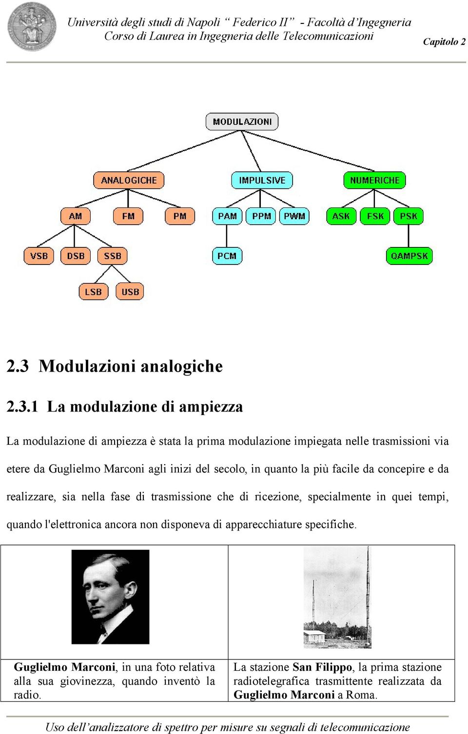 ricezione, specialmente in quei tempi, quando l'elettronica ancora non disponeva di apparecchiature specifiche.