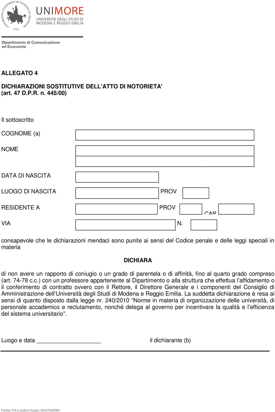 affinità, fino al quarto grado co