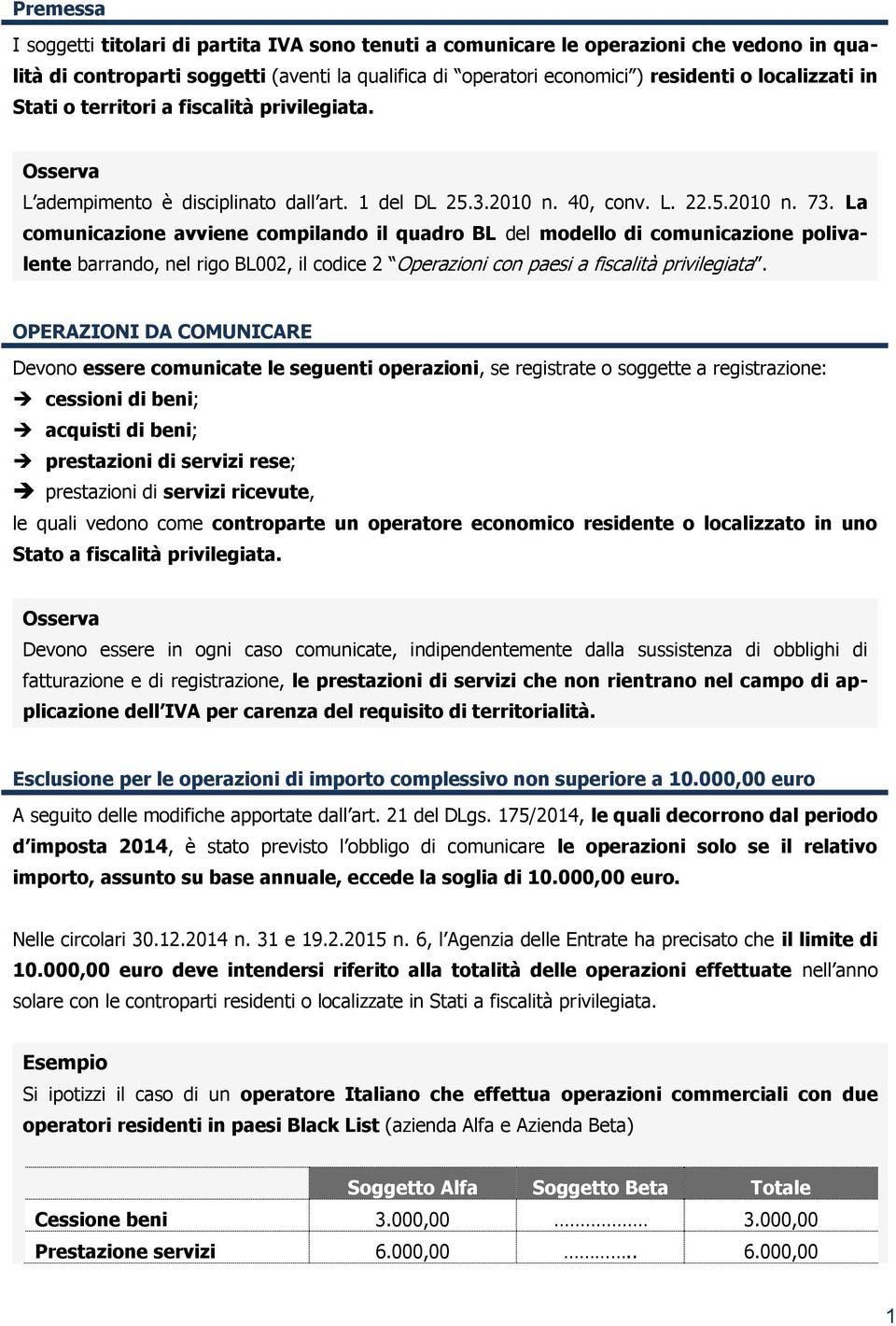 La comunicazione avviene compilando il quadro BL del modello di comunicazione polivalente barrando, nel rigo BL002, il codice 2 Operazioni con paesi a fiscalità privilegiata.