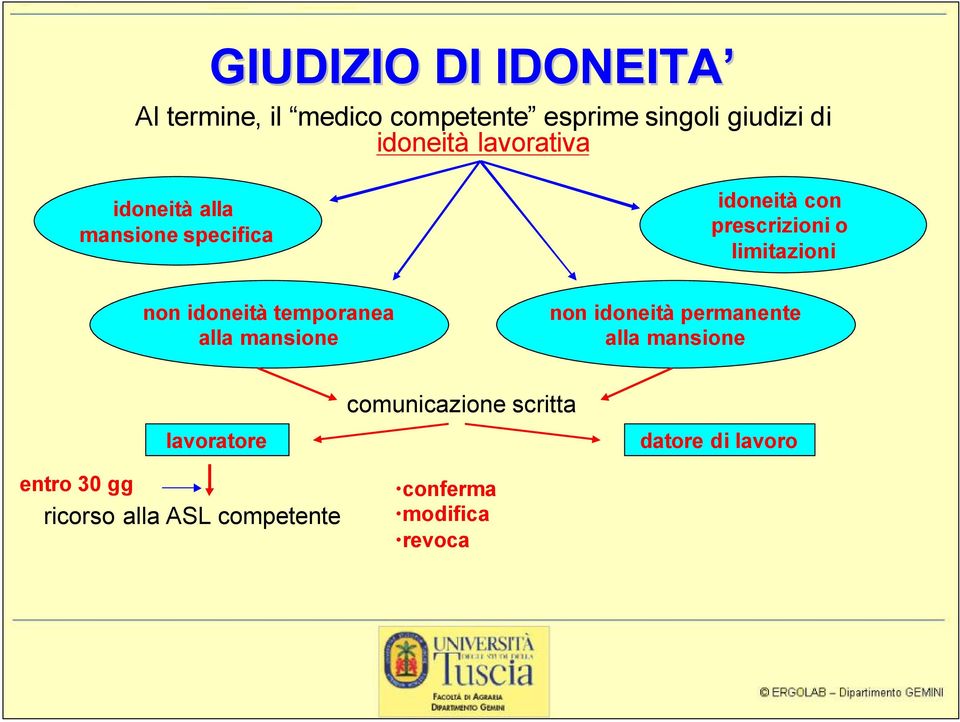 idoneità temporanea alla mansione non idoneità permanente alla mansione lavoratore entro