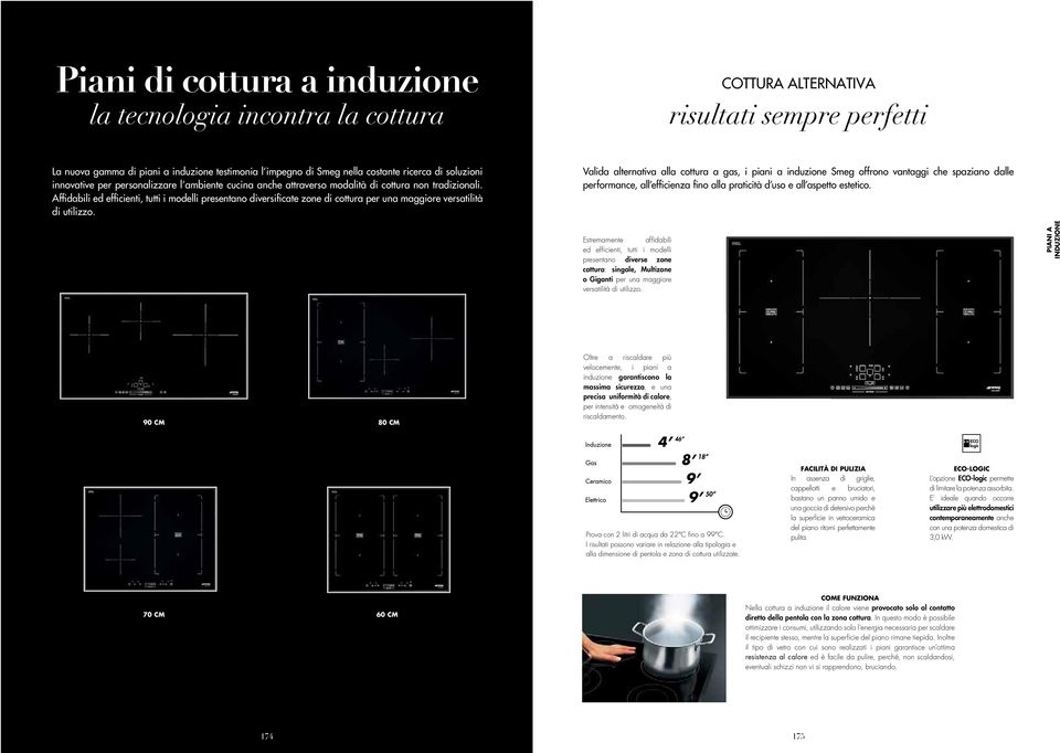 Affidabili ed efficienti, tutti i modelli presentano diversificate zone di cottura per una maggiore versatilità di utilizzo.