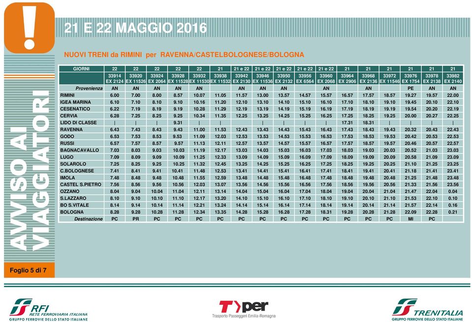 RIMINI 6.00 7.00 8.00 8.57 10.07 11.05 11.57 13.00 13.57 14.57 15.57 16.57 17.57 18.57 19.27 19.57.00 IGEA MARINA 6.10 7.10 8.10 9.10 10.16 11.20 12.10 13.10 14.10 15.10 16.10 17.10 18.10 19.10 19.45 20.